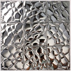 Metallic Mosaic Tile silver Stainless Steel Tile patterns Kitchen Backsplash Wall brick Tiles Metal mirror Mosaics designs 6707