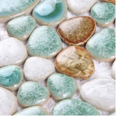 Cermaic pebble tiles heart-shaped glazed wall tile mosaic kitchen backsplashes swimming pool tile flooring PDF78