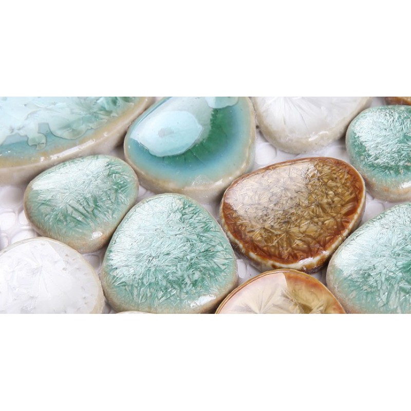 Pebble Porcelain Mosaic Tile Glazed Ceramic Tiles Bathroom Wall Decor Kitchen Backsplash Swimming Pool Shower Mosaics Pdft037