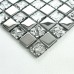 Silver glass mosaic tile backsplash ideas bathroom shower wall and floor tiles