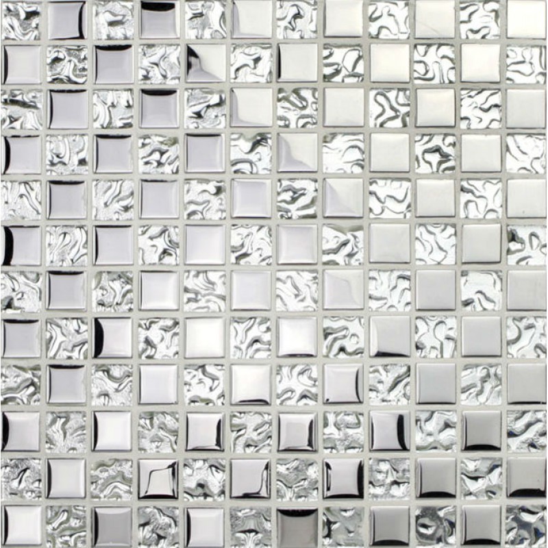 Silver Glass Tile Backsplash Ideas, Glass Tile Bathroom Wall Ideas