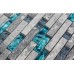 Blue glass stone mosaic wall tiles gray marble tile kitchen backsplash bathroom tile