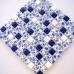 Blue and white porcelain tile kitchen backsplashes square glazed ceramic mosaic bathroom wall tiles BWT33