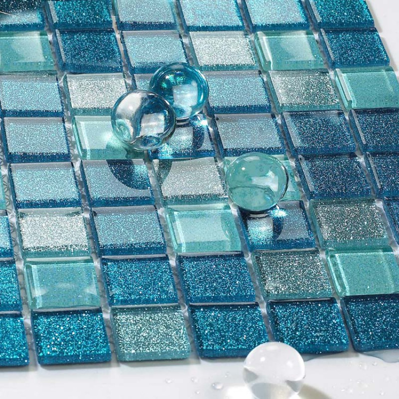 Sea glass tile backsplash ideas bathroom mosaic mirror tile sheets  Bravotti.com