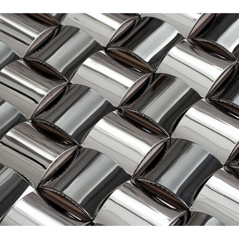 Silver Chrome Stainless Steel, Silver Kitchen Backsplash Tiles