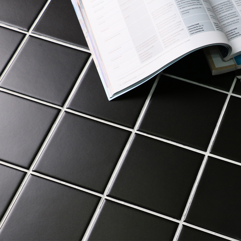 black matte porcelain tile NON-SLIP tile washroom wall tiles shower