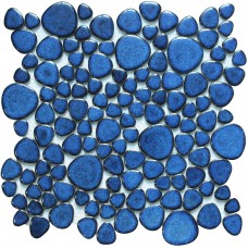 Blue porcelain pebble tiles heart-shaped glazed wall tile mosaic kitchen backsplashes swimming pool tile flooring PPT618A