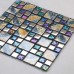 Iridescent glass mosaic tile brick plating crystal glass wall tile backsplash purple bathroom mirror frame designs PGT1391