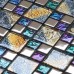 Iridescent glass mosaic tile brick plating crystal glass wall tile backsplash purple bathroom mirror frame designs PGT1391