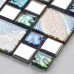 Iridescent glass mosaic tile brick plating crystal glass wall tile backsplash purple bathroom mirror frame designs PGT1391