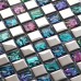 Plated mosaic glass tiles backsplash ideas bathroom wall shower decor iridescent tile patterns for kitchen backsplashes PGT151