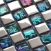 Plated mosaic glass tiles backsplash ideas bathroom wall shower decor iridescent tile patterns for kitchen backsplashes PGT151