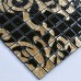 Glass mosaic tile murals black and gold crystal backsplash TMF007 plated mosaic puzzle wall tiles bathrooms with mosaic tile designs