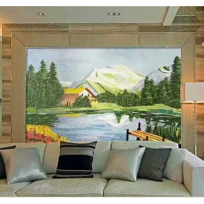 Hand Made Flower Tile Crystal Gl Mosaic Wall Murals Puzzle Crystal Gl Mosaic Tile Wall Murals
