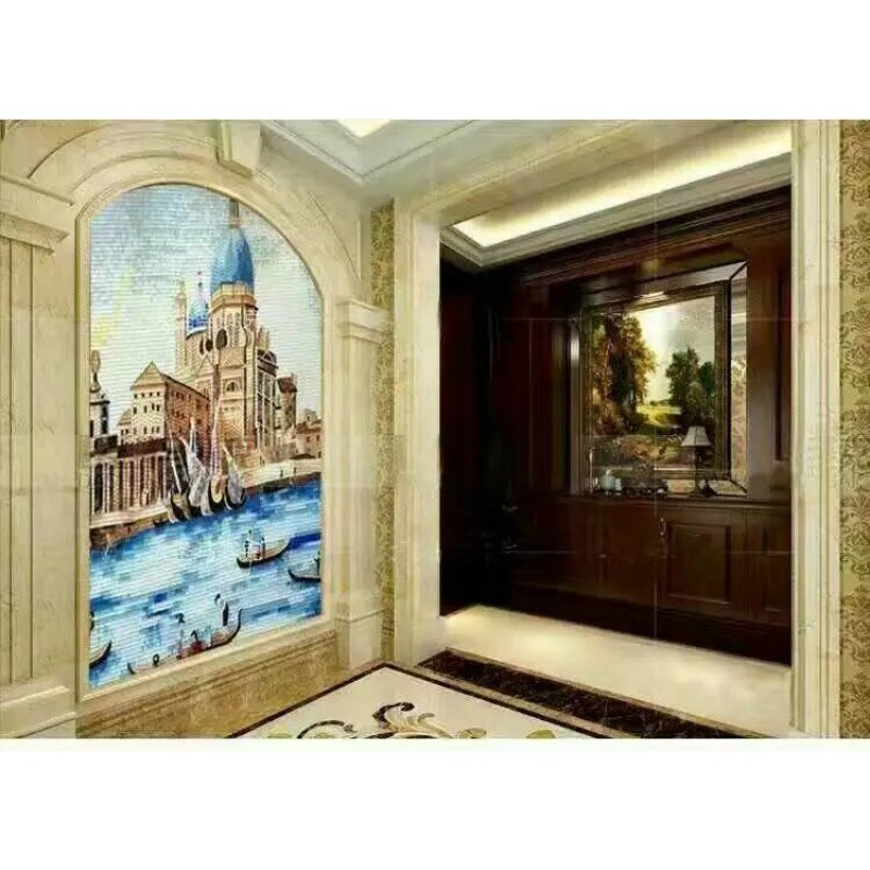 Hand Made Flower Tile Crystal Gl Mosaic Wall Murals Puzzle Crystal Gl Mosaic Tile Wall Murals