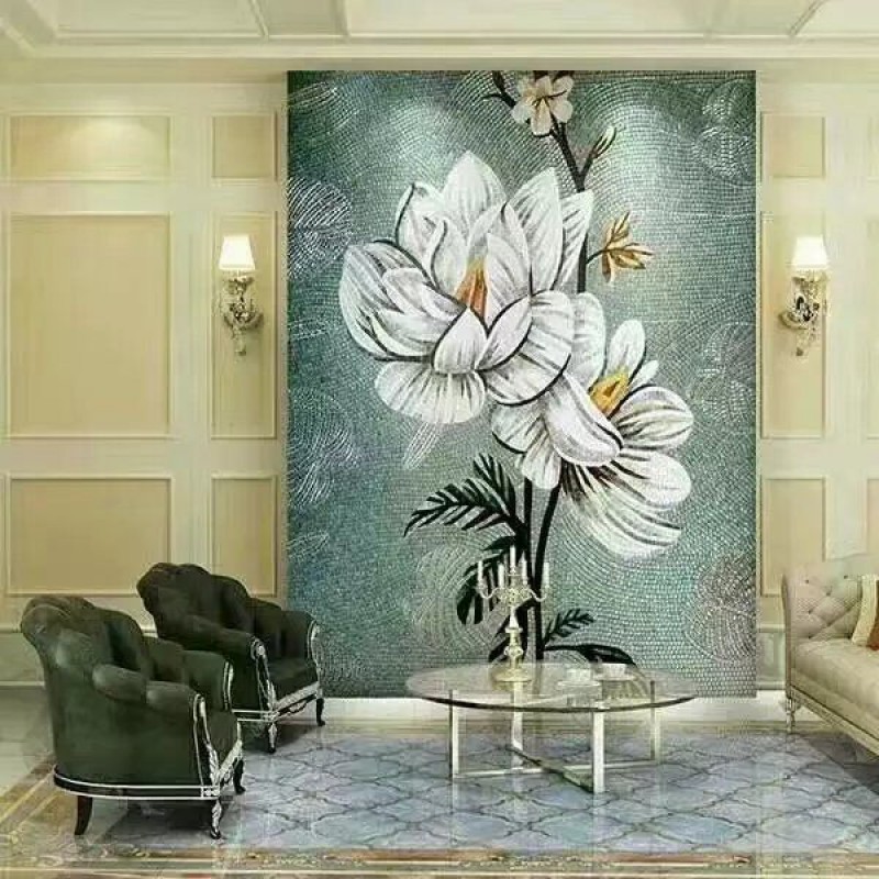 Murals Puzzle Tiles Hand Made Flower Tile Crystal Gl Mosaic Backsplash Puzzle Tiles Hand Made White Flower Tile Crystal Gl Mosaic Wall Murals