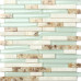 Sea Green Glass Tiles Beach House Style Backsplash White Stone and Resin Conch Tile Bathroom Wall Decor