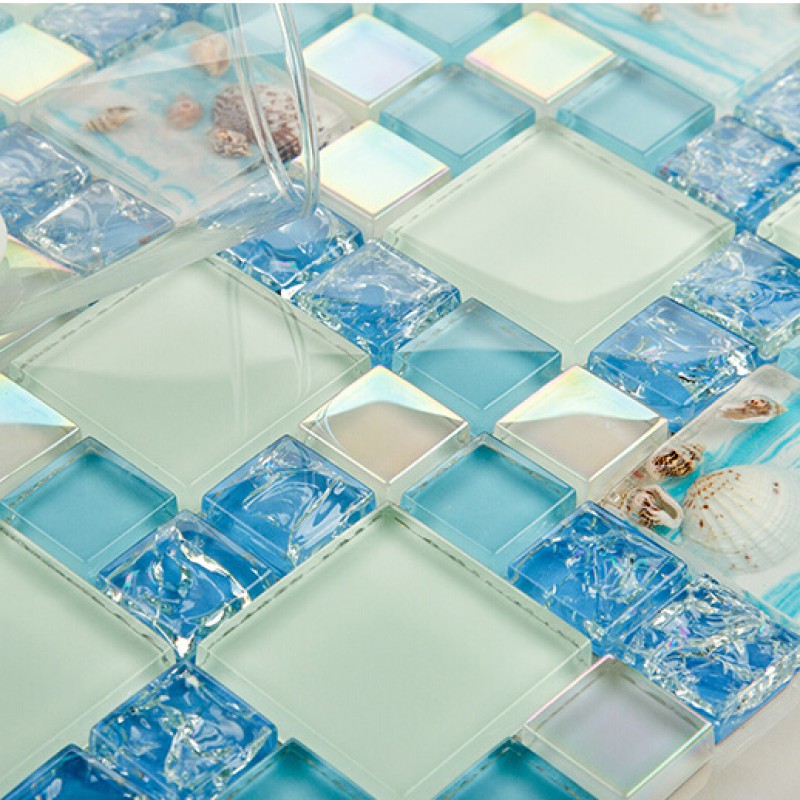 Kitchen Backsplash Mosaic Tiles blue glass mosaic tile backsplash crackle crystal glass Kitchen Backsplash Mosaic Tiles blue glass mosaic tile backsplash crackle crystal glass