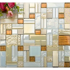 glass and metal mosaic tile wall backsplashes kitchen and bathroom KLGTH06