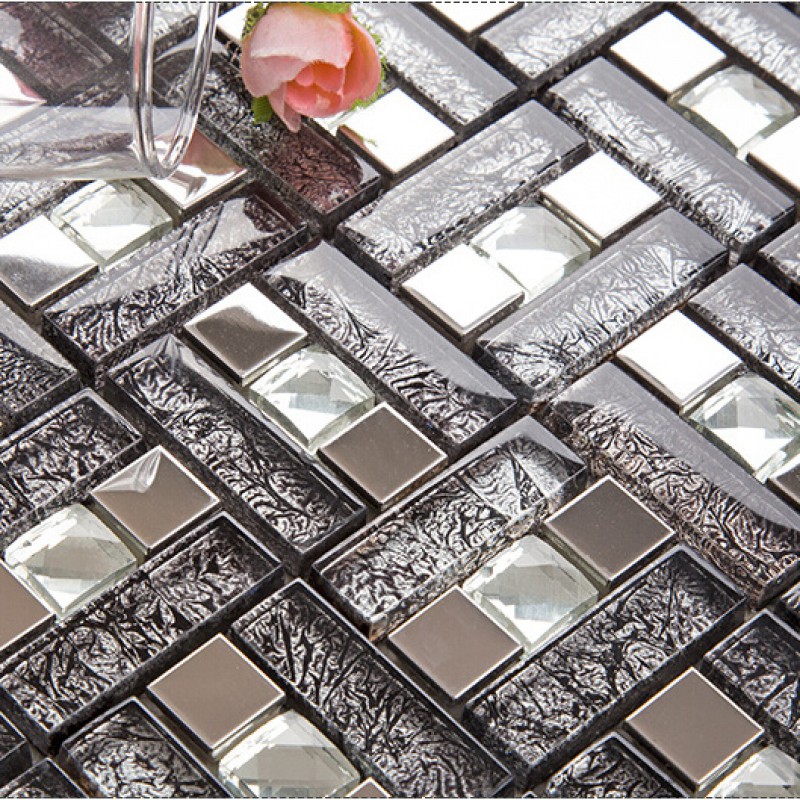 Mosaic Tile Sheet Techieblogie Info Silver Stainless Steel Gl Blend Metal Tile Sheets Diamond