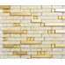 Strip crystal glass tile bathroom patterns interlocking gold stainless steel backsplash wall kitchen deco KLGTM05