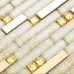 Strip crystal glass tile bathroom patterns interlocking gold stainless steel backsplash wall kitchen deco KLGTM05