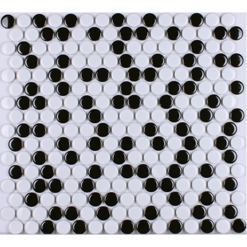 Kitchen Porcelain Tile Penny Round Mosaic Ceramic Tiles Black