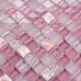 Pink glass stone tile mosaic square 3/5" frosted glass tiles kitchen backsplashes natural stones shower wall backsplash SG1638