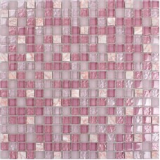 Pink glass stone tile mosaic square 3/5" frosted glass tiles kitchen backsplashes natural stones shower wall backsplash SG1638