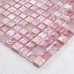 Pink glass stone tile mosaic square 3/5" frosted glass tiles kitchen backsplashes natural stones shower wall backsplash SG1638