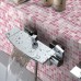 Pink glass stone tile mosaic square 3/5" frosted glass tiles kitchen backsplashes natural stones shower wall backsplash SG1638