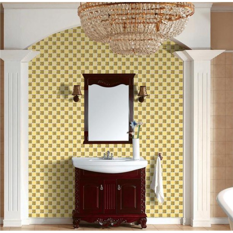 Glass Mirror Mosaic Tile Sheets Gold, Mirrored Bathroom Wall Tiles