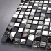 Crackle crystal mosaic diamond silver plating glass tile backsplash natural marble tile bathroom mirror backsplashes wall tiles SGT66B