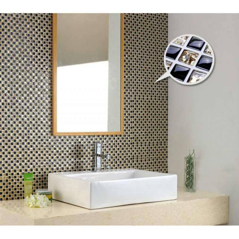Gold Tile Backsplash - New Hexagon Glossy Gold White mixed Ceramic