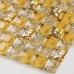 Crystal glass tile sheets ice crack square mosaic metal plated L309 kitchen backsplash tiles wall mirror bathroom flooring