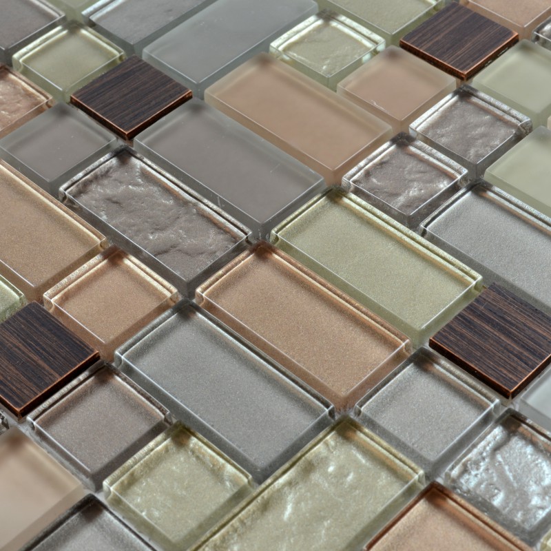 Mosaic Tiles Copper Maze Hand Painted Metallic Mosaics Pool Brick Crystal Mosaic Tiles Copper Maze Hand Painted Metallic Mosaics Pool Brick Border Mesh Sheet Metal Kitchen Wall Backsplash Mg005