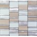 Stone Mosaic Tiles Emperador Dark Marble Floor Sticker Brush Stainless Steel Metal Tile Crystal Glass Backsplash Wall Tile MG011