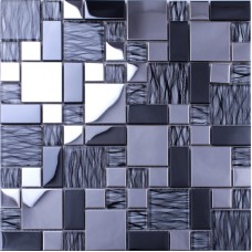 Crystal Mosaic Tiles Random Metal Coating Mosaics Tiles Mesh Mounted Tile Sheet Kitchen Wall Backsplash Washroom Bathroom N137