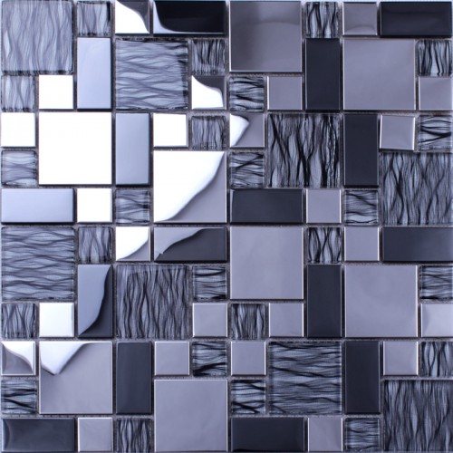 Crystal Mosaic Tiles Random Metal Coating Mosaics Tiles Mesh Mounted Tile Sheet Kitchen Wall Backsplash Washroom Bathroom N137