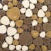 Porcelain pebble tile with cream and coffee color and heart shaped patterns glazed ceramic mosaic sheet kitchen wall backsplash PPT008