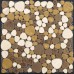 Porcelain pebble tile with cream and coffee color and heart shaped patterns glazed ceramic mosaic sheet kitchen wall backsplash PPT008