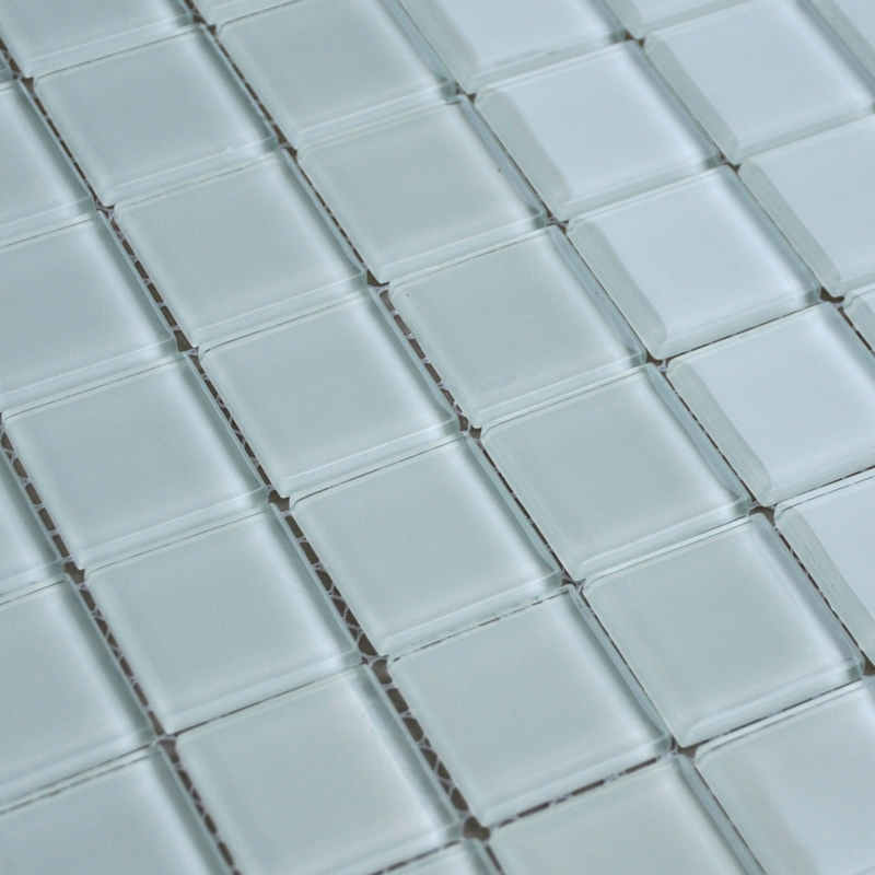 Crystal Glass Mosaic Sheet Tile Wall Kitchen Backsplash Tile White