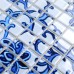 Crystal Glass Mosaic blue and white Tile Backsplash Kitchen pattern Bathroom Wall Tiles Mirror Tiles puzzle Mosaic Glass SM111