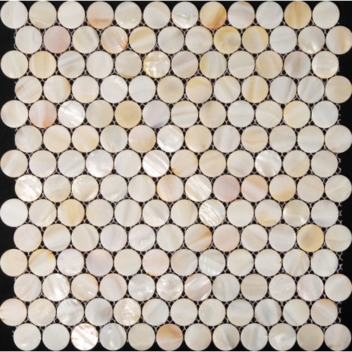 Penny round mother of pearl tile backsplash for kitchen and bathroom shower wall tiles