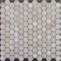 Hexagon mosaic mother of pearl tiles backsplash bathroom shower tiles