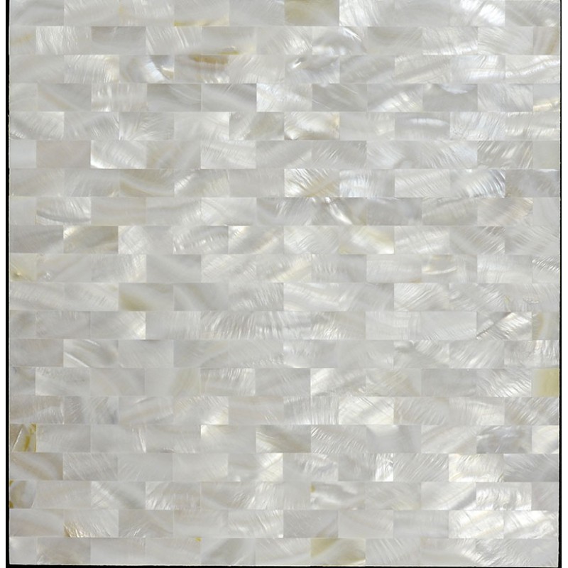 White Subway Tile Backsplash, Mother Of Pearl Backsplash Mosaic Subway Tile In Natural White