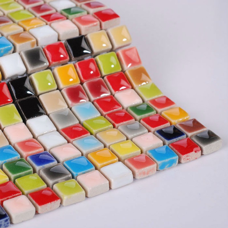 Porcelain Tile Kitchen Floor, Multi Color Backsplash Tile