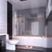 black art hand painted design glass mosaic tile silver metal coating glass tile washroom kitchen room wall tiles decor KQYT124