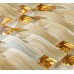 Hand painted crystal glass tile sheets gold mosaic bathroom arch kitchen backsplash ideas bridge patterns wall decor HPT88
