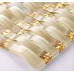 Hand painted crystal glass tile sheets gold mosaic bathroom arch kitchen backsplash ideas bridge patterns wall decor HPT88